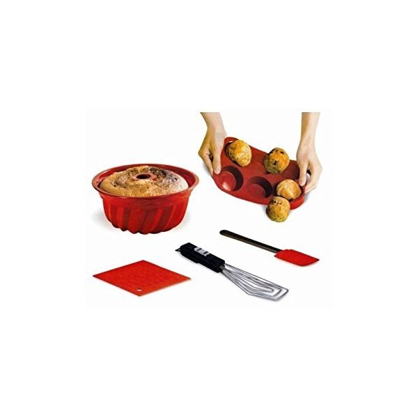 5 Piece Silicone Bake Ware Set - Nonstick 5 Piece Baking Cookware Set