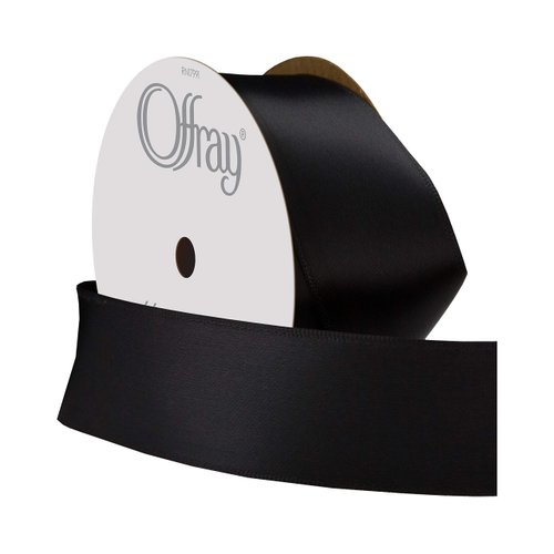 Berwick Offray 1.5" Single Face Satin Ribbon, Black, 25 Yds