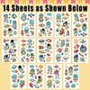 Partywind Glow Space Tattoos for Kids, 150 Styles Luminous Spaceship Planets Astronaut Fake Tattoo Stickers for Space Birthday Party Supplies, Cute Goodie Bag Stuffers for Boys
