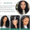 ZIYU 20 Inch Deep Wave Lace Front Wigs Human Hair 13x4 Lace Frontal Curly Wig for Women Human Hair 150% Density Glueless Wigs Human Hair Pre Plucked with Baby Hair Natural Black