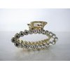 Generic Medium/small oval gold metal hair claw clip with crystals