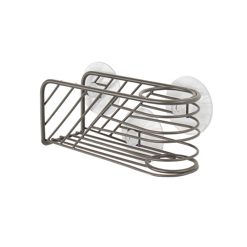 Spectrum Diversified Wright Sink, Geometric Soap & Sponge Kitchen Sink & Shower Modern Kitchen & Bathroom Organizer, Sponge Holder with Suction Cups, 1 EA