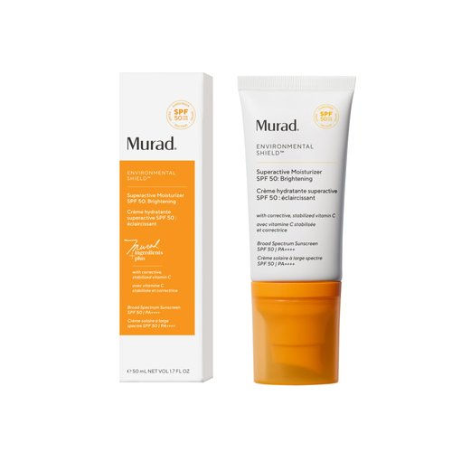 Murad Superactive Brightening Moisturizer SPF 50 - Vitamin C Packed Hydrating Ulta Sheer Facial Sunscreen W/Lipid-boosting Technology for Preventative Aging Protection from UVA/UVB (1.7 Fl Oz)