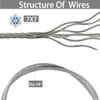 2Pack Garage Door Extension Cable, 8'8" x 1/8" 7x7 Strands Extension Spring Cable Set, Galvanized Carbon Steel