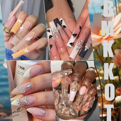 Crown Nail Charms 22Pcs Gold Silver Nail Charms Alloy Hollow Out Crown Nail Rhinestones Exquisite Luxury Nail Design Nail Gems Crystal Diamonds Crown Nail Jewels for Nail Art Supplies DIY Decoration