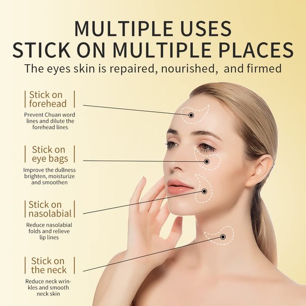 ULELA DIKML Gold Eye Mask Hydrating Moisturizing Gentle Moisturizing Improve Eye Dryness Eye Mask Patch