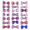 sorkwo 21 Pcs American Flag Hair Bow Patriotic Hair Bow InDependence Day Bow Ribbon Hair Clips, Handmade Grosgrain Ribbon Alligator Clip Hair Accessories for Gift