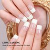 MelodySusie Semi Cured Gel Nail Strips (White French Tips)-20 PCS Classic Gel Nail Stickers, Gel Nail Wraps - UV Light Required, Durable & Salon Quality