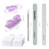 Teenitor Nail Polish Gel Remover Tools Kit with Nail Clips Nail Remover Pads Cuticle Pusher Nail Brushes Nail File Grits 120/180 Buffer Block Grits 400/4000, 6 Pack
