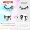 ESHARP False Eyelashes Natural Looking Half Lashes 3D Wispy Cat Eye Lashes 3/4 Faux Mink Lashes 12mm Lightness Comfortable Lashes Pack,5 Pairs