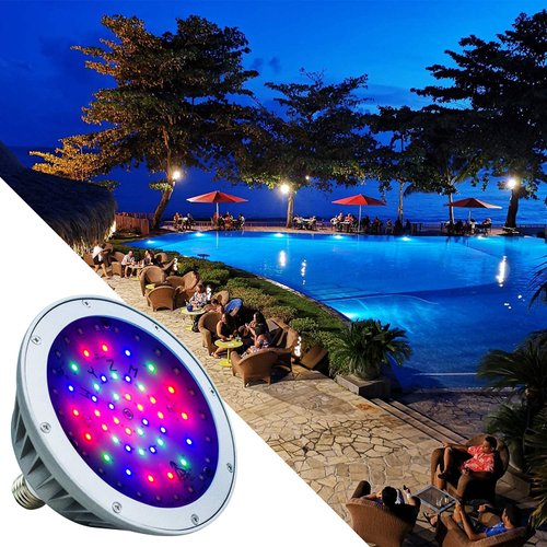 SEURON LED Pool Light Bulb, 12V AC 40W RGBW Color Changing led Pool Light Bulb for inground Pool, E26 Replacement Bulb for 500W Pentair and Hayward Fixture (12V-RGB+White)