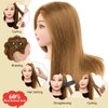 Neverland Beauty Mannequin Head with 60% Real Human Hair, 24 Inch Cosmetology Mannequin Doll Head for Hair Styling, Hairdressing Training Practice Braiding Manikin Head with DIY Hair Styling Set