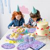 Mermaid Party Tableware Supplies,80Pcs Gray Purple Little Mermaid Birthday Decorations Set Mermaid Party Plates and Napkins Disposable Mermaid Dinnerware for Under The Sea Ocean Theme Party Serve 20