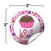 Love Bomb Heart Themed Hot Cocoa Bomb Packaging Sticker Labels for Valentine's Day, Total of 40 2" Circle Stickers (20 Sets of 2) by AmandaCreation