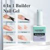 FANNEST Clear Builder Gel,6 in 1 Building Strengthener Apex,Extending Length,Shaping Nail,Attach False Nail Tips,Hema Free Builder Gel in a Bottle 15ml.