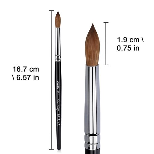 HOFASON 100% Pure Kolinsky Acrylic Nail Brush, Upscale Professional Kolinsky Sable Hair Acrylic Brush with Nature Wood Black Handle (Size 8)