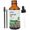 WOMEI Castor Oil Organic Cold Pressed Unrefined,100% Pure,Cold Pressed,Jamaican Black Castor Oil for Hair Growth, eyelashes and eyebrows,Skin Moisturizer & Hair Treatment,2oz(60ml)