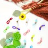 16Pcs Knitting Needle Stoppers, Cute Leaf Daisy Sun Flower Knitting Silicone Stoppers, Needle Minder, Knitting Needle Point Protectors for Knitting Crochet Hand DIY Supplies Accessories
