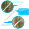 FERCAISH 400Pcs Disposable Individually Packaged Double Head Dental Floss Interdental Toothpick, Plastic Brush Teeth Stick Oral Care Toothpicks Teeth Cleaning Tool(White)