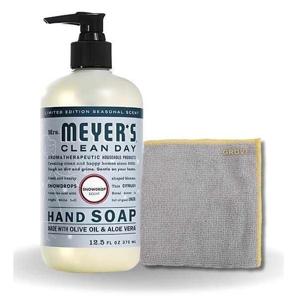 GROVE Snowdrop Hand Soap Bundle - Hand Soap - Hand Soap Liquid - Hand Soap with Aloe Vera - Myers Hand Soap - 12.5 oz