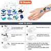 Whale Temporary Tattoos Stickers Themed Blue Ocean 100PCS Cute Orca Narwhal Sea Animals Birthday Party Favors Decorations Supplies Tattoo Sticker Gifts For Boys Girls School Prizes Carnival Christmas