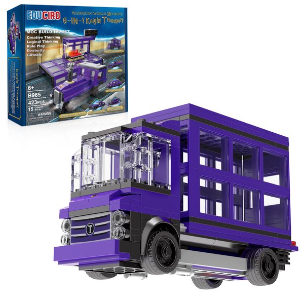 Under the Baubles Educiro Harry World 6 in 1 Car Toys Building Set Gifts for Kids, Girls, and Boys Ages 6-12 (423pcs),Sports Car,Van Truck,Harry's Truck,Knight Lxury Car,Wagon,Magic Express