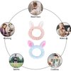NT-ling 2 PACK Wash Headband, Bunny SPA Skin Care Hairlace, Soft Facial Headband Head Wrap,Rabbit Ear Makeup Washing Face Shower Bath Bands Hair Accessories,Easter Cosplay Costume (Blue+Pink)