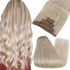 Fshine Clip in Hair Extensions Real Human Hair 16 Inch 120g Balayage Human Hair Clip In Extensions Thick Remy Straight Real Hair Extensions Clip in Human Hair 7pcs