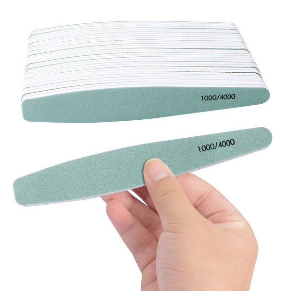 Diesisa 15pcs 1000/4000 Grit Nail Files for Natural Nails, Emery Boards for Natural Files, Double-Sided Nail Buffering Manicure Pedicure Nail Supplies Tools for Toenail Fingernail for Home & Salon
