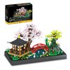 kanglejia Japanese Zen Gardens and Meditation Cherry Blossom Garden Pavilion Bridge Mini Building Blocks Set Bonsai Trees Building Set for Adults and Kids Toy Building Sets (2280 Pcs)