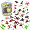 Toy Bug Action Figure Playset- 30 Pieces with 15 Unique Giant Insects- Educational Toy Set (Grasshoppers, Tarantulas, Spiders & more) - 2-4" Realistic Fake Bugs, Great for Pranks, Beach/Sandbox Toys