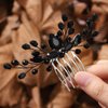 CLOACE Rhinestone Hair Comb Black Wedding Hair Piece Bride Crystal Side Combs Vintage Bridal Headpiece Bridesmaids Rhinestone Hair Accessories for Women and Girls