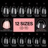 AILLSA Short Almond Nail Tips 360Pcs Full Cover Soft Gel Nail Tips Half Matte No File Clear False Gelly Nail Tips Fake Almond Shaped Nails for Press On Nail Extension DIY Valentine Gift 12 Sizes