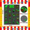 Cerlaza Luminous Circus Temporary Tattoos for Kids, Circus Carnival Theme Party Decorations Favors for Girls and Boys, Carnival Games Prizes Party Supplies Accessories -38 Styles