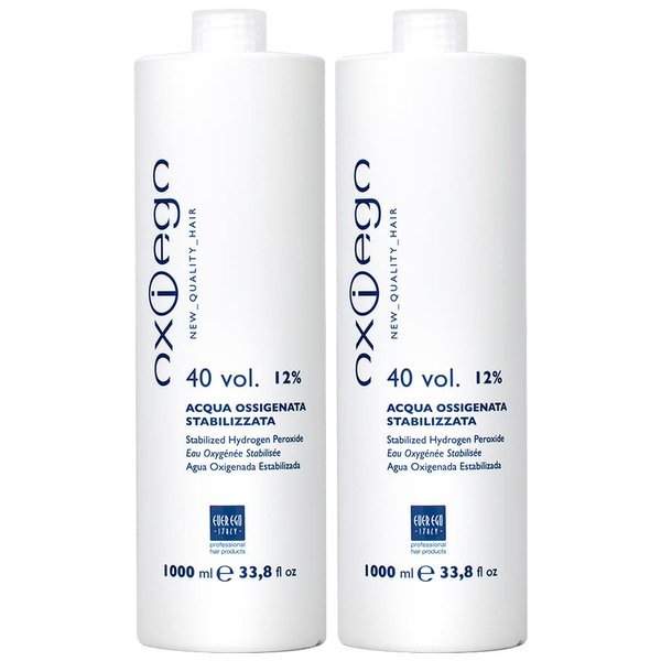 Ever Ego 40 Vol 12% Stabilized Hydrogen Peroxide 1000ml 33.8oz (Pack of 2)