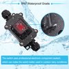 Hmknana IP67 Waterproof Inline Cord Switch 12V DC 20A DPST 4Pin 2 Position On Off Outdoor Toggle Switch with Red Light Rocker Button,Two-Side Entry & Exit Line