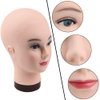 HAIRWAY Female Bald Mannequin Head Professional Cosmetology Face Makeup Doll Head for Wig Making Display Hats Eyeglasses Wig Head with T Pins