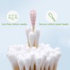 400 Count Bamboo Cotton Swabs, 6-Inch Length for Precise Application, Lint-Free Tips, Reusable Storage Case, Versatile for Makeup, Power Beauty, Electronics, Gun Cleaning, Travel Storage (Round Tips)
