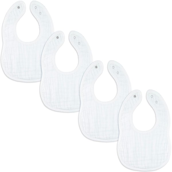 Comfy Cubs Muslin Baby Bibs, Drool Bibs 4 Pack, 100% Cotton Adjustable Size with Easy Snaps, Teething & Drooling Soft and Absorbent, Washable and Reusable