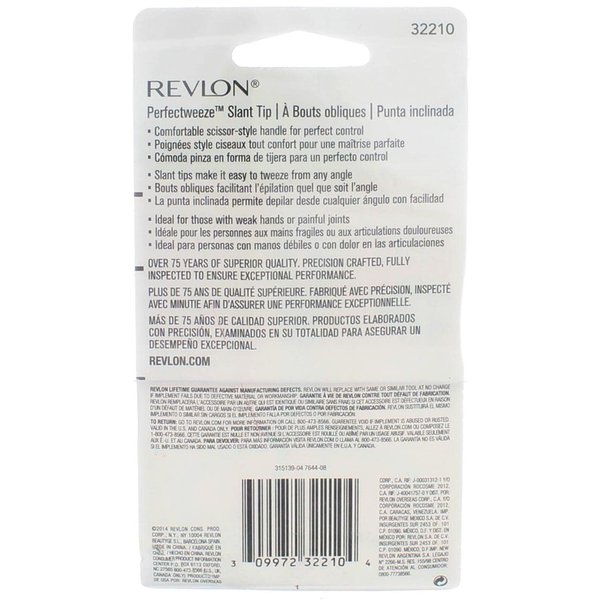 Revlon Perfectweeze Tweezer, Slant Tip, 1 ea (Pack of 5)