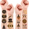 8 Sheets New Years Eve Tattoos Stickers Party Supplies Favors Decorations Happy New Years 2024 Decor Cute Gifts For Kids Men Women
