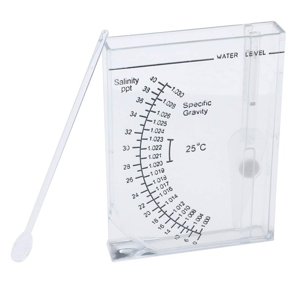 Semetall Salinity Tester Transparent Acrylic Aquarium Sea Hydrometer Salinity Meter Salinity Specific Gravity Test for Fish Tank Pond Water Saltwater Freshwater