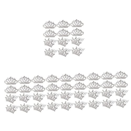 BIUDECO 48 Pcs Hair Clips for Rhinestone Hair Accessories Hair Accessories for Girls Barrettes for Girls Girl Hair Clips Little Girl Tiaras for Women Crown Miss Fashionable and Cute Comb
