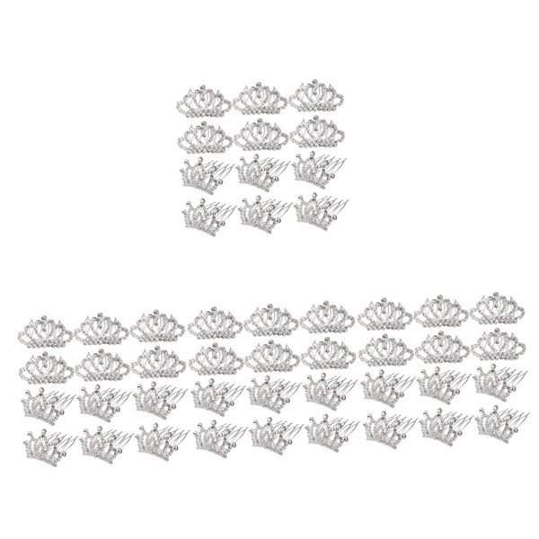 BIUDECO 48 Pcs Hair Clips for Rhinestone Hair Accessories Hair Accessories for Girls Barrettes for Girls Girl Hair Clips Little Girl Tiaras for Women Crown Miss Fashionable and Cute Comb
