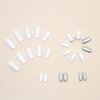 Square Press on Nails Short White Fake Nails Acrylic Artificial Glue on Nails Decorations Sequin False Nails with Designs Matte Stick on Nails for Women Girls 24Pcs