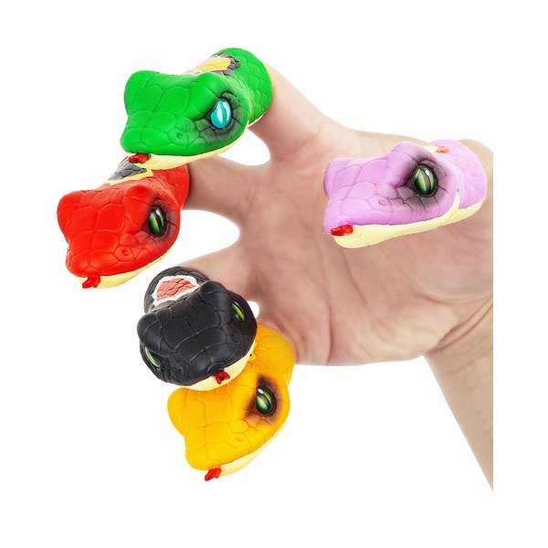 AQKILO Snake Finger Puppet Set, Animals Puppet Show Theater Props, Novelty Toys Weird Stuff Gifts, 5Pcs
