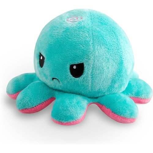 TeeTurtle - The Original Reversible Octopus Plushie - Pink + Aqua - Cute Sensory Fidget Stuffed Animals That Show Your Mood, 4 inch