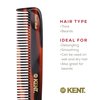 Kent R9T All Coarse Hair Detangling Comb Wide Teeth Dressing Table Comb for Thick Curly Wavy Hair. Hair Detangler Comb for Grooming Styling Hair, Beard and Mustache. Saw-Cut. Handmade in England