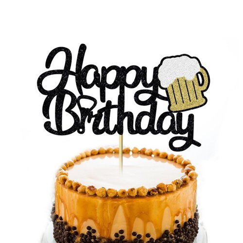 DIY Beer Mug Happy Birthday Cake Topper Beer Theme Party Birthday Party Decorations