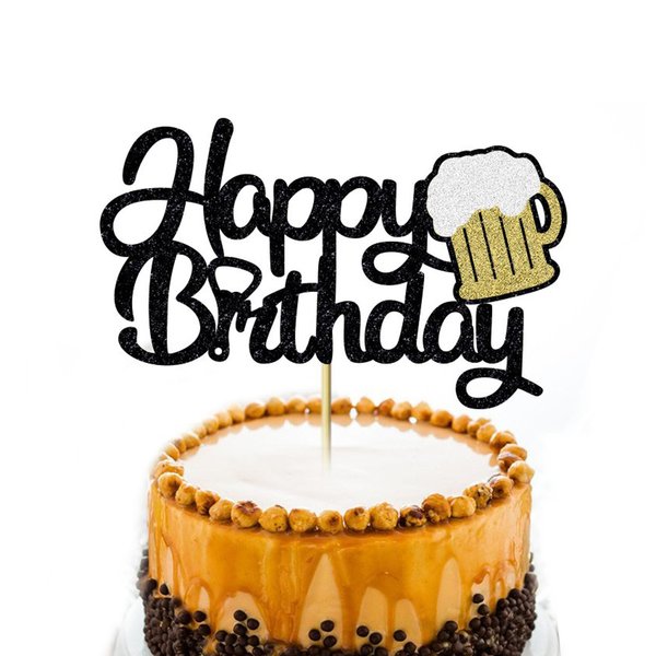 DIY Beer Mug Happy Birthday Cake Topper Beer Theme Party Birthday Party Decorations